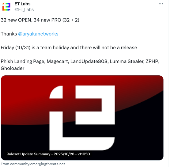 ET 实验室规则集更新